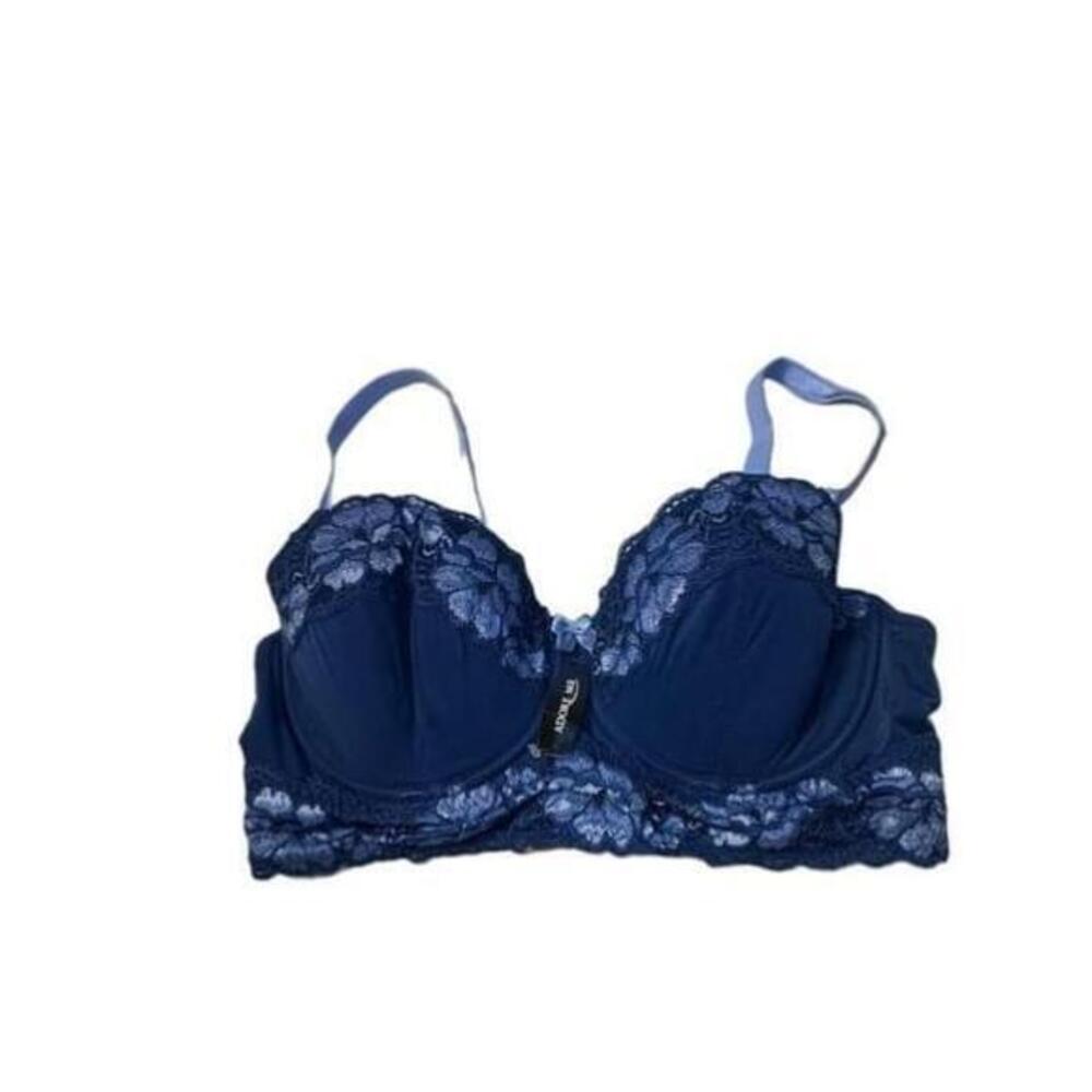 Women's Adore Me Blue Lace Bra Size 38D Lacey Frilly Coquette